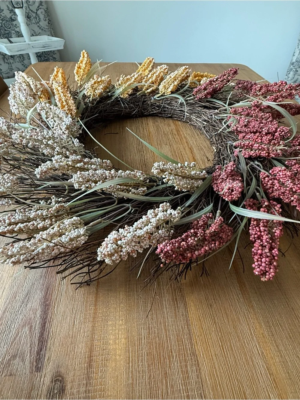 Decorative Grapevine Berry Wreath | Farmhouse Cottage Rustic Home Décor